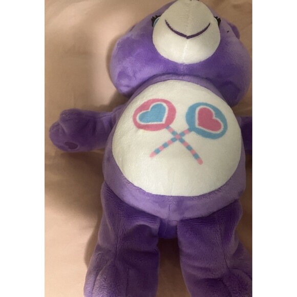Care Bear Share Bear Purple Lollipop Plush 14" Stuffed Animal 2016 - Picture 13 of 16